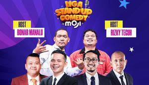 Ide segar tak henti-hentinya menghiasi ajang Liga Stand Up Comedy Moji 2025. Memasuki pekan keenam, ada kejutan seru melibatkan Ate dan Oki Rengga. (Foto: Dok. Tim Liga Stand Up Comedy Moji 2025)
