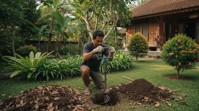 Membuat Biopori di Halaman