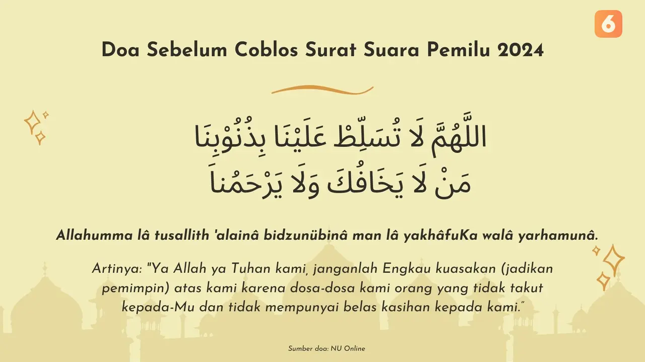 Doa Sebelum Coblos Surat Suara Pemilu 2024