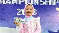 Atlet cilik yang juga putri penulis kondang Ippho Santosa, Medina Khaira Fastabiqa meraih emas di ajang Putrajaya Ice Skating Championship 2023 Malaysia. (Foto: Dok. Koleksi Pribadi Astrid Suhaimi)