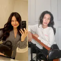 Gaya duo bestie Hanggini dan Shenina CInnamon pakai tas Kate Spade. [@hanggini/@sheninacinnamon].