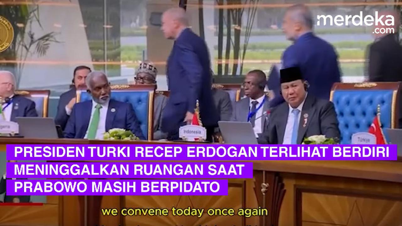 Tatapan Tajam Mayor TNI Teddy saat Erdogan Walk Out di Tengah Prabowo Pidato Serius