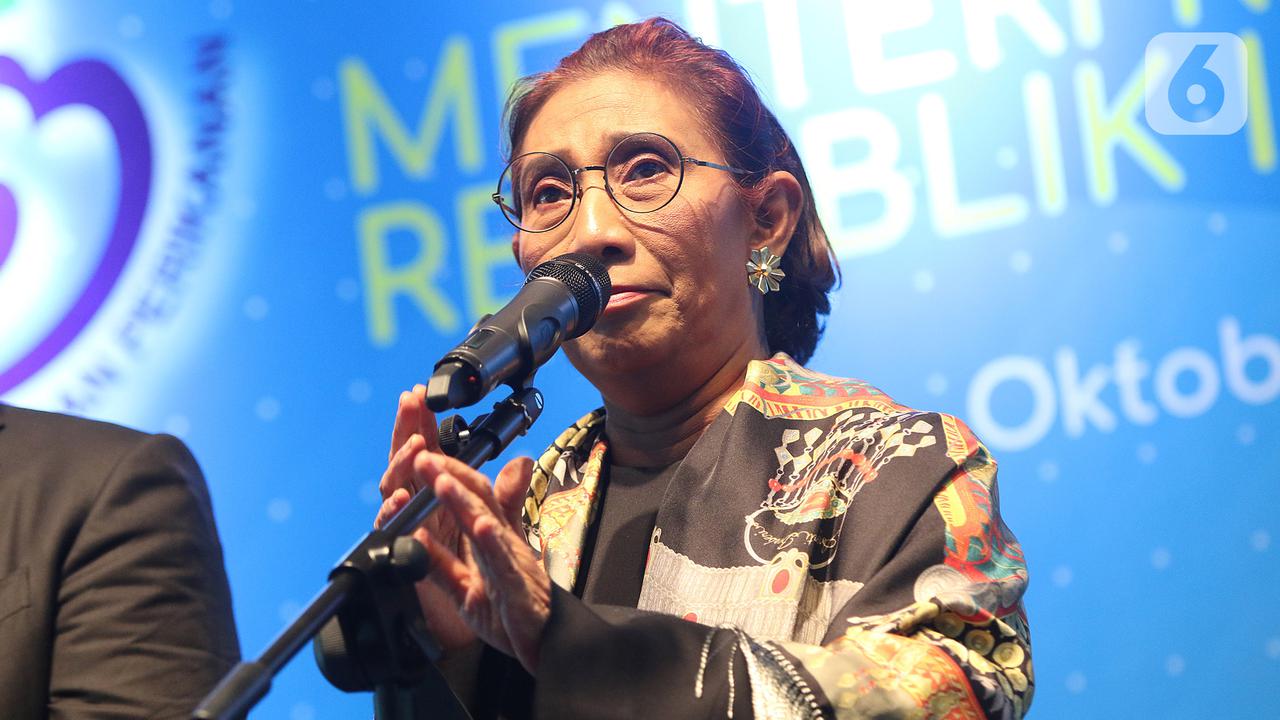 Ekspresi Susi Pudjiastuti Saat Acara Pisah Sambut