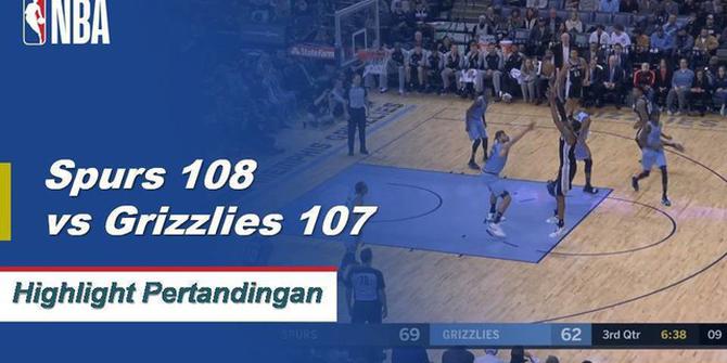 Cuplikan Pertandingan NBA : San Antonio Spurs 108 vs Memphis Grizzlies 107
