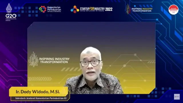 Sekretaris Jenderal Kementerian Perindustrian Dody Widodo mewakili Menteri Perindustrian dalam seminar nasional dan pembukaan program Startup4Industry 2022