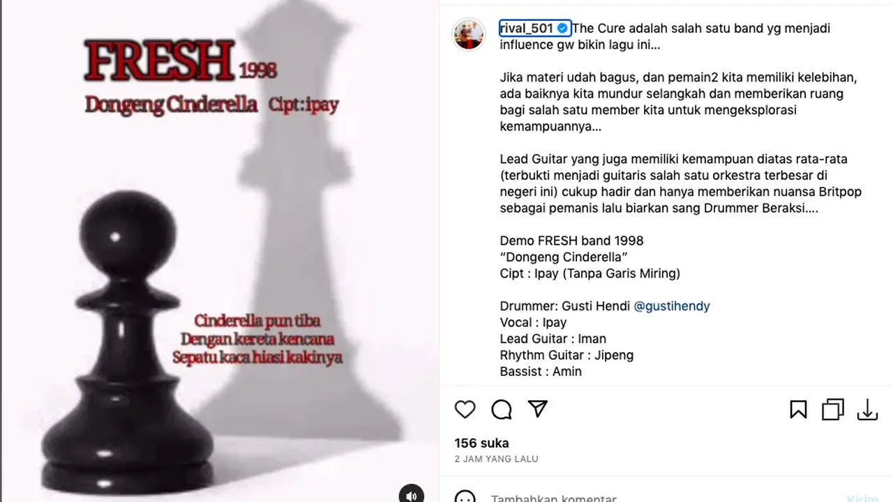 Ipay Munculkan Versi Asli Lagu Cinderella di Tengah Kisruh dengan Band Radja, Warganet: Ini Lebih Enak