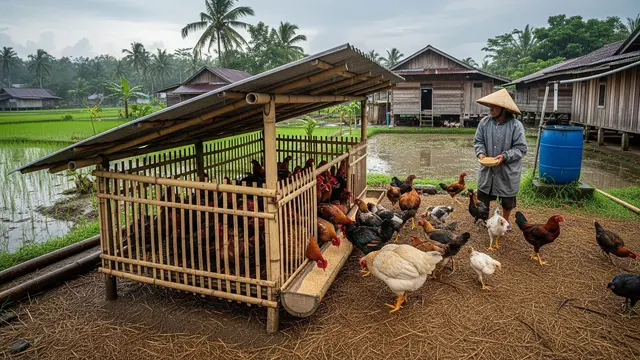 Trik Membuat Ayam Kampung Lebih Cepat Gemuk Saat Musim Hujan/Gemini AI
