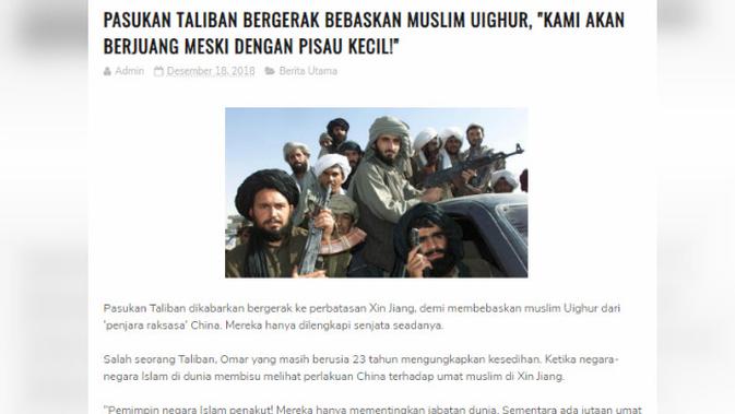 [Cek Fakta] Suku Taliban Bantu Muslim Uighur di China
