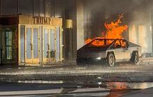 FOTO: Penampakan Tesla Cybertruck Elon Musk Meledak di Hotel Donald Trump