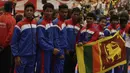 Para atlet dari Sri Lanka saat tampil dalam Pembukaan Kejuaraan Dunia Karate Junior, Cadet dan U-21 di Indonesia Convetion Exhibition (ICE), Bumi Serpong Damai, Tangerang, Kamis (12/11/2015). (Bola.com/Vitalis Yogi Trisna)