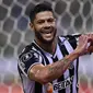 Pemain Atletico Mineiro, Hulk merayakan gol yang dicetaknya ke gawang lawan (Yuri Edmundo /AFP)