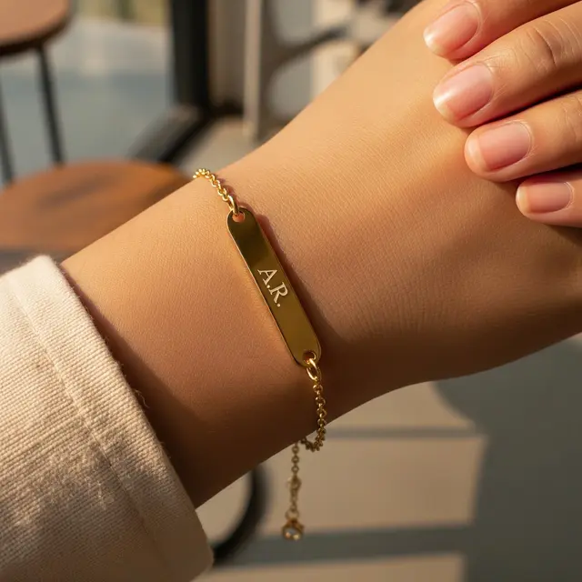 9 Gelang Emas Kombinasi Rantai dan Plat Kecil, Tampil Elegan Setiap Hari
