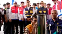 Komisaris Utama dan Direktur Utama Pertamina bersama Menteri Energi dan Sumber Daya Mineral (ESDM) melakukan peninjauan ke Rest Area 379A, Jalan Tol Semarang-Batang, Kabupaten Batang