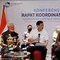 Menteri Koordinator bidang Kemaritiman dan Investasi, Luhut Binsar Pandjaitan  dalam konferensi pers, Rabu (1/12/2021).