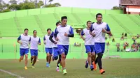 Arema genjot fisik dan strategi di Stadion Gajayana Malang.