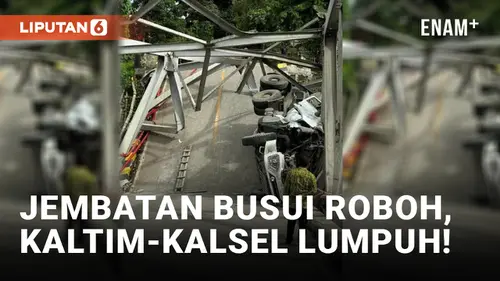 VIDEO: Penampakan Jembatan Busui di Paser yang Terbelah Dua