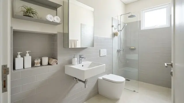 Desain kamar mandi kecil yang praktis dibersihkan setiap hari