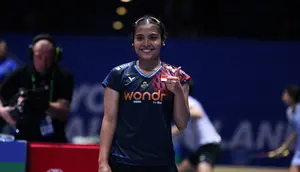 Tunggal putri Indonesia Gregoria Mariska Tunjung&nbsp;menang&nbsp;21-18 dan 21-17 atas Michelle Li dari Kanada pada babak 32 besar&nbsp;All England 2025&nbsp;di Utilita Arena Birmingham, Birmingham, Inggris, Rabu (12/3).&nbsp;(foto: PBSI)