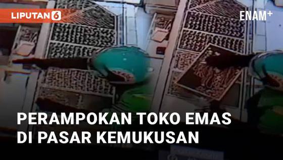 VIDEO: Detik-detik Perampokan Toko Emas di Pasar Kemukusan, Pelaku Bawa Senjata Api