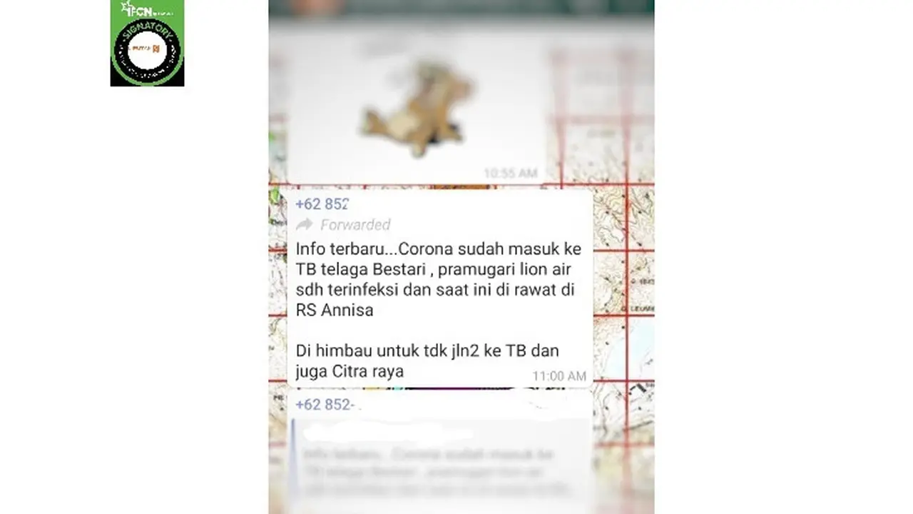 Tangkap layar Pramugari Lion Air Positif Covid-19