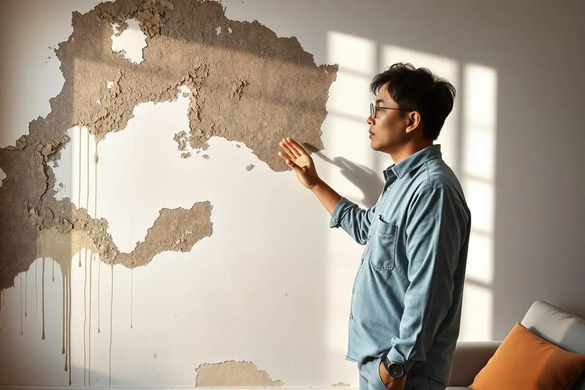 Ilustrasi tembok lembab (Foto: AI)