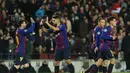 Kedigdayaan di La Liga, menembus final Copa del Rey dan semifinal Liga Champions menjadi modalnya. Di semifinal Liga Champions, Barcelona akan berhadapan dengan Manchester United yang tengah merasakan kebangkitan. (AFP/Pau Barrena)