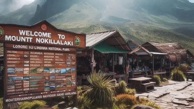 Tempat pendakian awal Gunung Nokilalaki di Sulawesi.