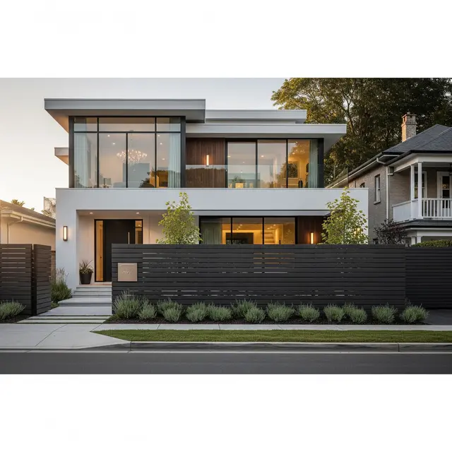 Pagar Rumah Modern yang Membuat Teras Tidak Mudah Terlihat dari Jalan (AI Generated)