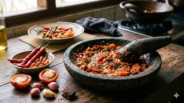 Cara Membuat Sambal Terasi Tomat (Foto: Gemini AI)