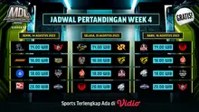 Jadwal MDL ID Season 8 dan Siaran Langsung di Vidio Pekan Keempat. (Sumber: dok. vidio.com)