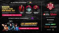 IEL Masterclass Webinar serta Ultimate Cosplay Championship, Jumat (11/12/2020) pukul 16.00 WIB dapat disaksikan melalui platform Vidio, laman Bola.com, dan Bola.net. (Dok. Vidio)