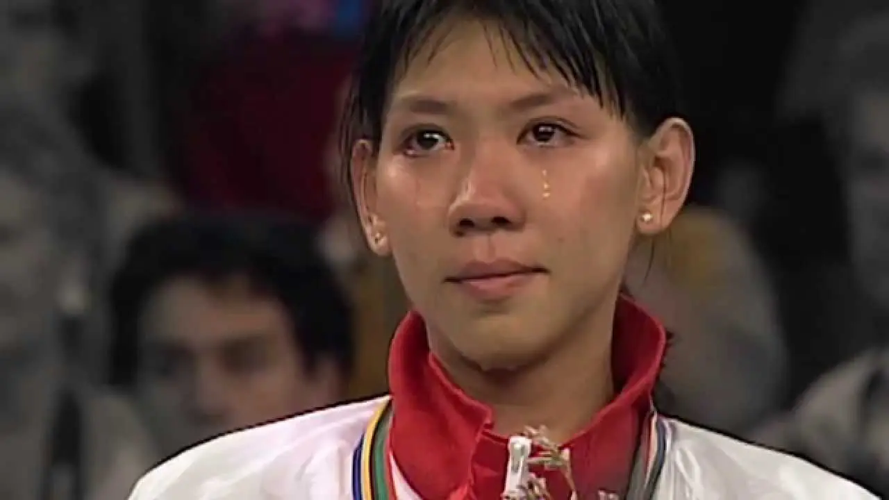 Susy susanti saat memenangi medali emas di Olimpiade Barcelona. | foto : istimewa