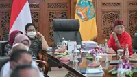 Menteri Desa, Pembangunan Daerah Tertinggal dan Transmigrasi Abdul Halim Iskandar penuhi undangan Gubernur Bali Wayan Koster di Jaya Sabha atau Rumah Dinas di Jalan Surapati, Denpasar