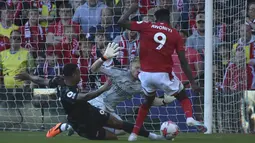 Dijamu Nottingham di City Ground, Arsenal harus menelan kekalahan 0-1. Akibatnya pasukan Mikel Arteta sudah tak bisa mengejar Manchester City lagi di puncak klasemen Liga Inggris. (AP Photo/Rui Vieira)