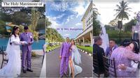 Momen pernikahan Aprilio Manganang dan Claudya. (Sumber: Instagram/c.cvanrhyn/lemajortheorganizer)
