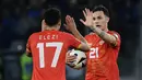 Sementara gol Makedonia dilesahkan Jani Atanasov Atanasov (52' serta 74'). (Filippo MONTEFORTE / AFP)