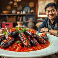 cara membuat sambal terong ©Ilustrasi dibuat AI