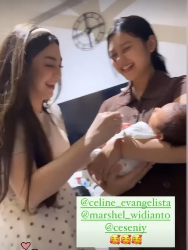 Marshel Widianto dan Cesen dijenguk Celine Evangelista (Instagram/ceseniy)