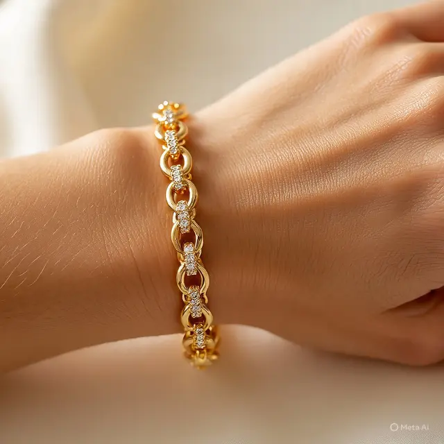 Model Gelang Emas Mata Rantai Besar Kekinian