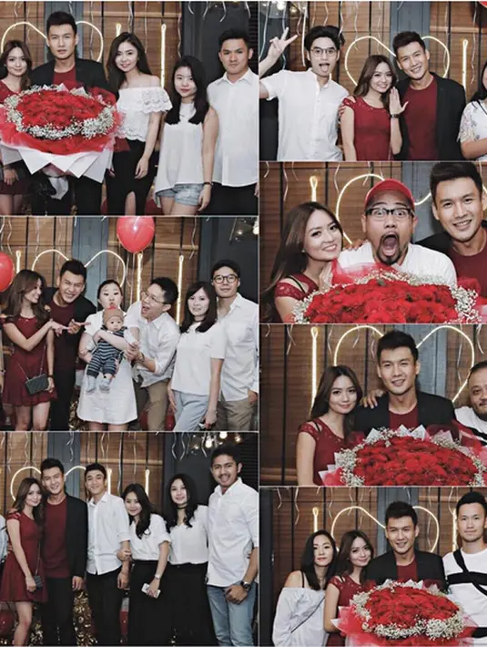 Air mata Fandy Chow meleleh ketika mendengar lamaran pada Stella Cornelia diterima. Air mata haru dan dengan spontan ia langsung memeluk kekasihnya tersebut. (Instagram/fnspropose)