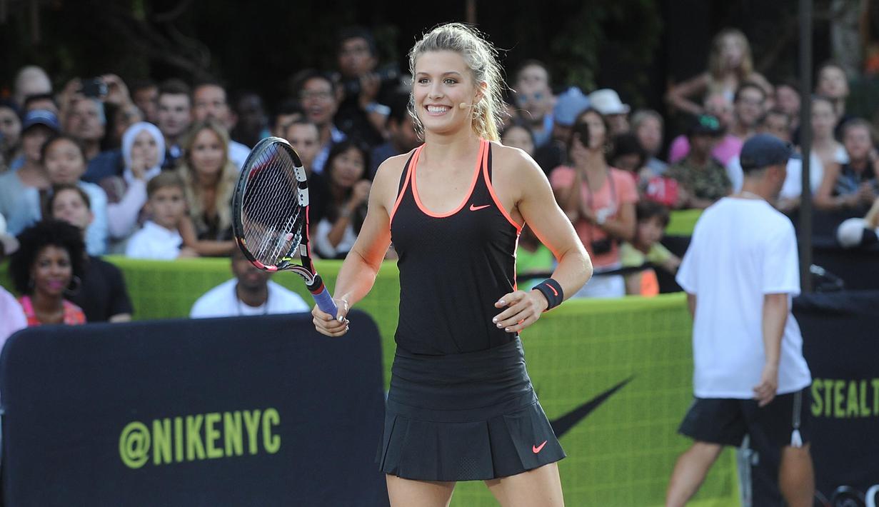 Petenis asal Kanada, Eugenie Bouchard salah satu petenis muda yang rupawan dan berprestasi. (AFP/ Brad Barket/Getty Images/AFP)