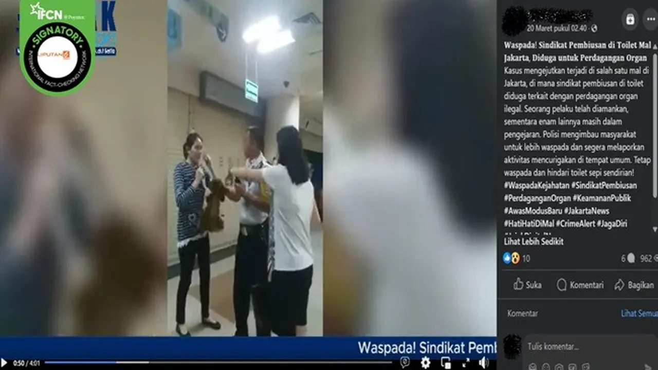 Gambar tangkapan layar video yang diklaim dugaan pembiusan seorang wanita di toilet mal Jakarta. (sumber: Facebook)