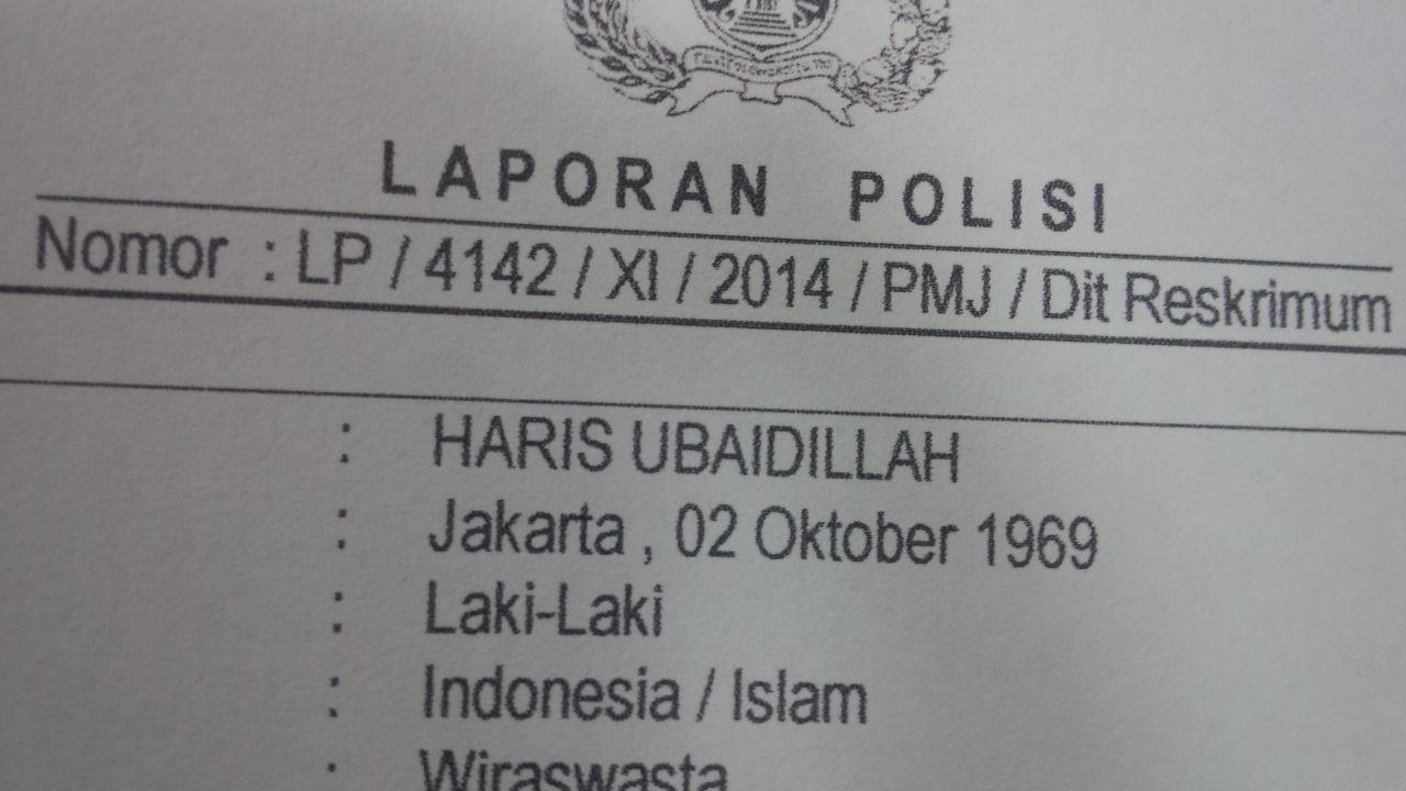 Surat FPI Laporkan Ahok Diterima Polda Metro Jaya