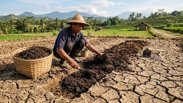 Cara Memperbaiki Tanah Kering dan Retak/AI Generated