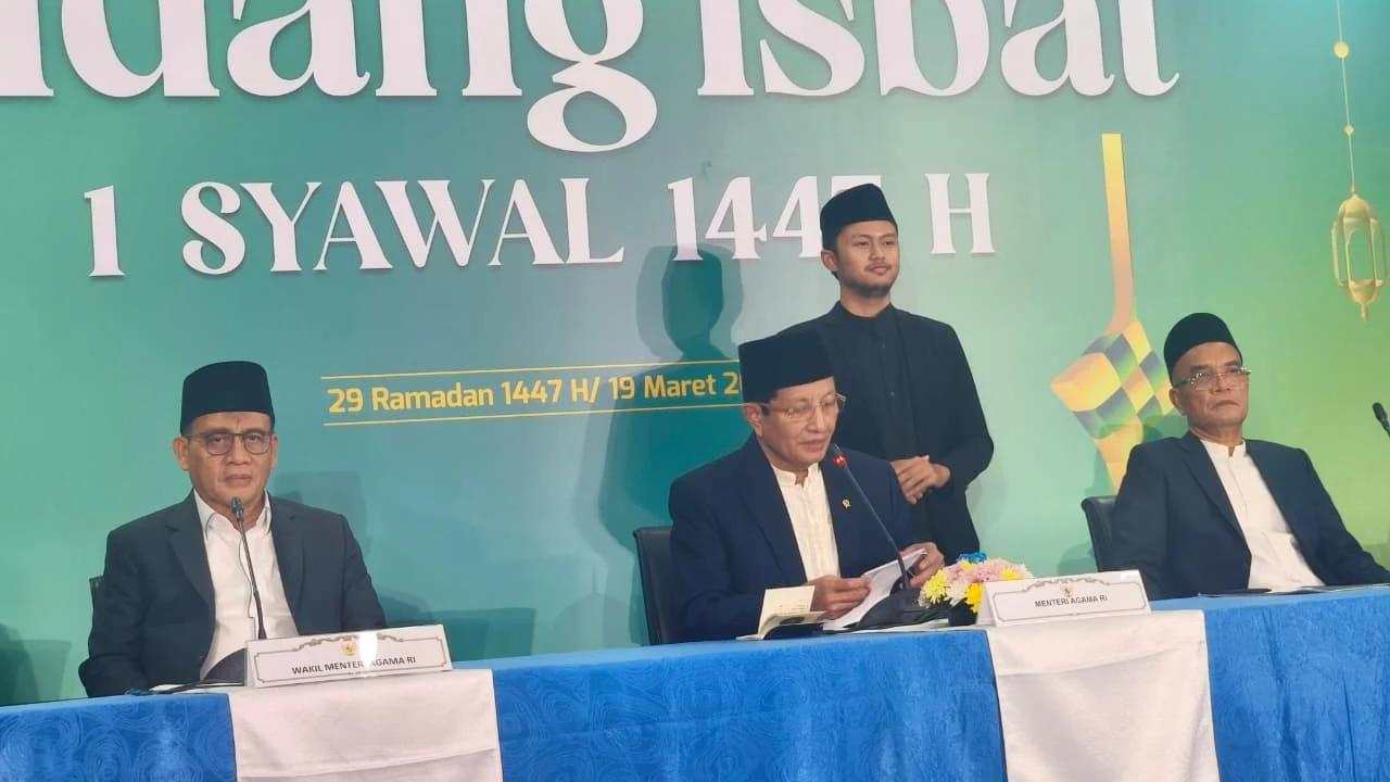 Menteri Agama Nasaruddin Umar Umumkan Hasil Sidang Isbat Idulfitri 1447 H