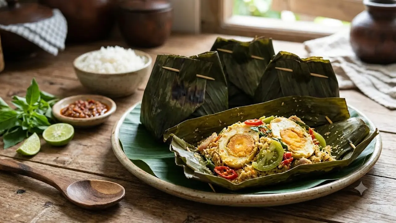 ilustrasi botok telur asin