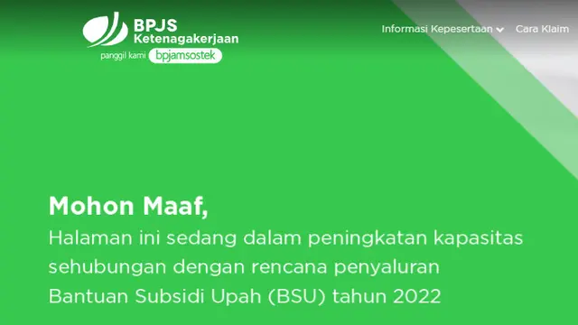 Laman bsu.bpjsketenagakerjaan.go.id.
