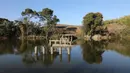 Bagian dari Itasuke Kofun yang merupakan salah satu makam dari kompleks makam kuno Mozu-Furuichi (Mozu-Furuichi Kofun Group) di Provinsi Osaka, Jepang, Selasa (4/2/2020). Beberapa benda ikut dimakamkan bersama pemiliknya dalam makam di Mozu-Furuichi. (Xinhua/Du Xiaoyi)