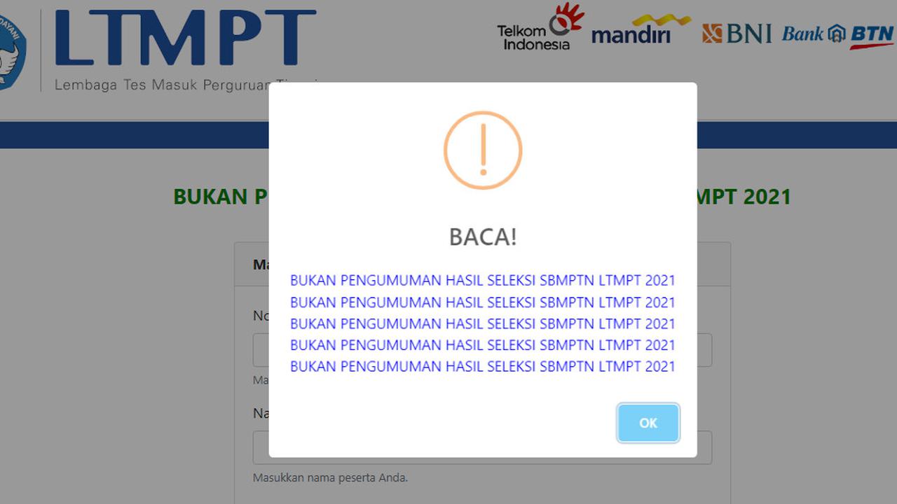 Viral Aplikasi Pengumuman SBMPTN Tiruan