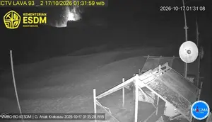 Anak Krakatau Erupsi 4 Kali dalam 16 Menit